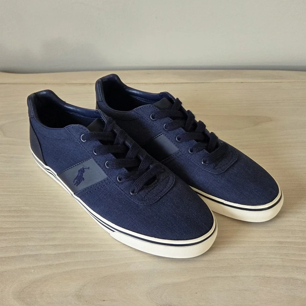 POLO Ralph Lauren Men's Size 9D Navy Hanford Sneakers Deck Shoes